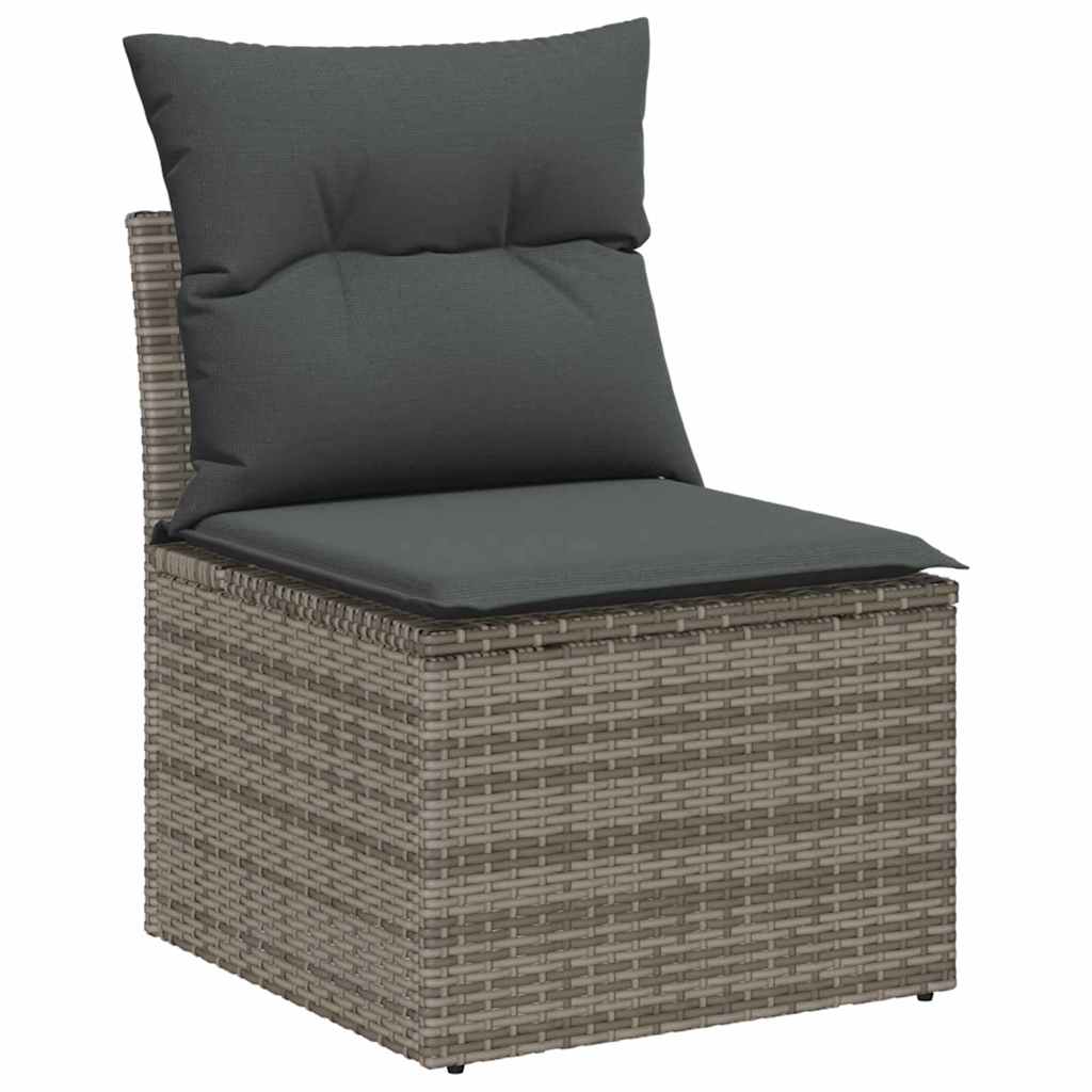 Set Divano da Giardino 8 pz Grigio polyrattan | homemem39