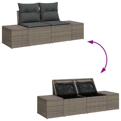 Set Divano da Giardino 8 pz Grigio polyrattan | homemem39