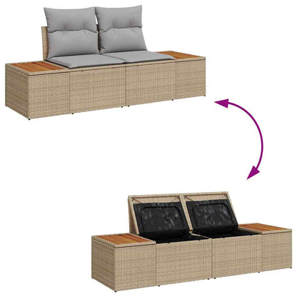 Set Divano da Giardino 4 pz Beige polyrattan | homemem39