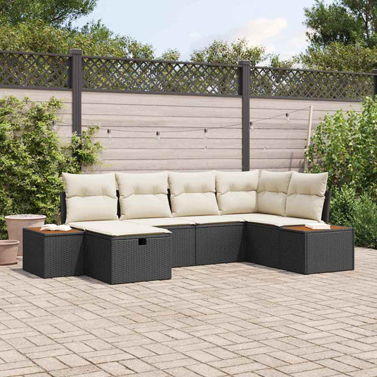 Set Divano da Giardino Nero polyrattan | homemem39