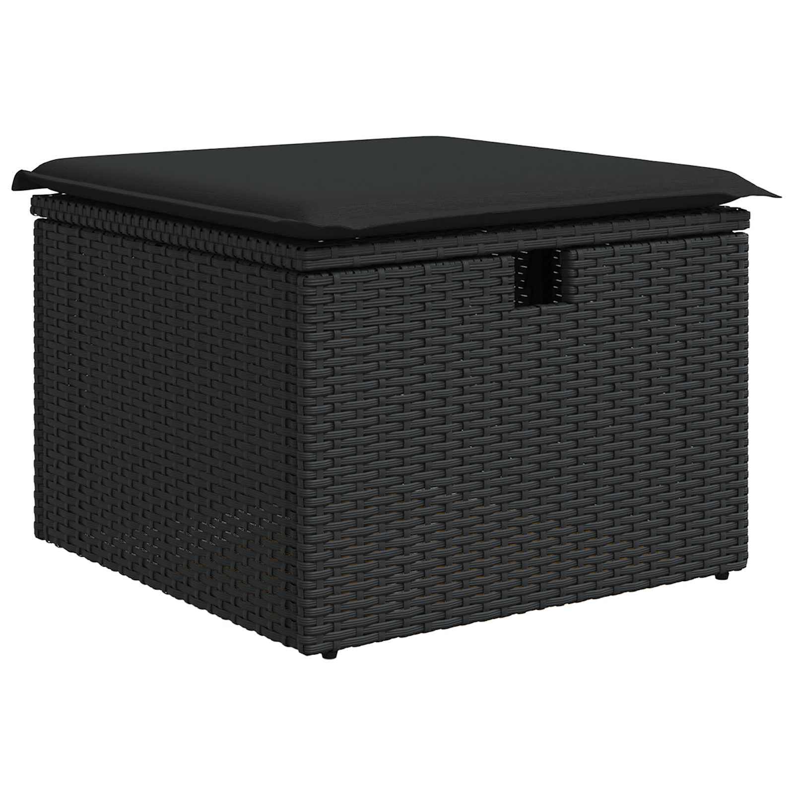 Set Divano da Giardino con cuscino Nero polyrattan | homemem39