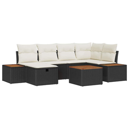 Set Divano da Giardino 7 pz Nero polyrattan | homemem39