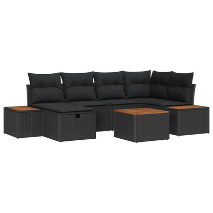 Set Divano da Giardino 7 pz Nero polyrattan | homemem39