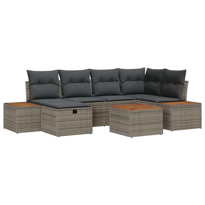 Set Divano da Giardino 7 pz Grigio polyrattan | homemem39