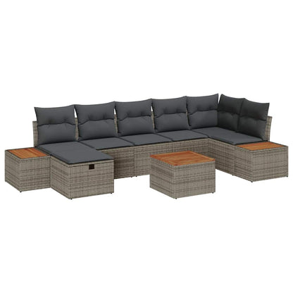 Set Divano da Giardino 8 pz Grigio polyrattan | homemem39