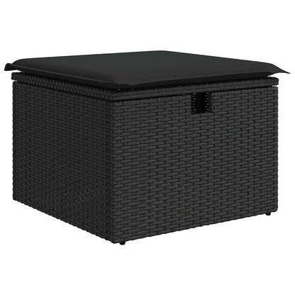 Set Divano da Giardino con cuscino Nero polyrattan | homemem39