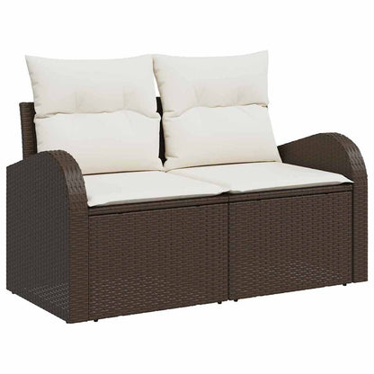 Set Divano da Giardino con cuscino 7 pcs Marrone Poly Rattan - homemem39