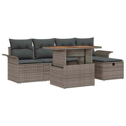 Set Divano da Giardino 6 pz Grigio polyrattan | homemem39