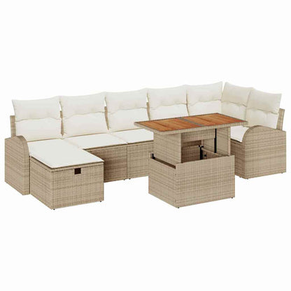 Set Divano da Giardino 8 pcs Beige polyrattan - homemem39