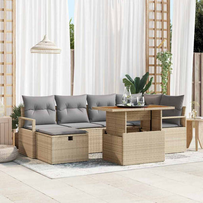 Set Divano da Giardino 7 pcs Beige polyrattan - homemem39