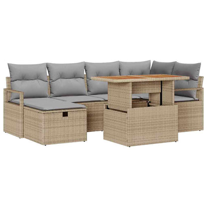 Set Divano da Giardino 7 pcs Beige polyrattan - homemem39