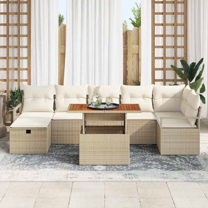 Set Divano da Giardino 8 pcs Beige polyrattan - homemem39