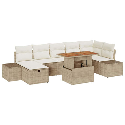 Set Divano da Giardino 8 pcs Beige polyrattan - homemem39