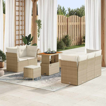 Set Divano da Giardino 8 pcs Beige polyrattan - homemem39