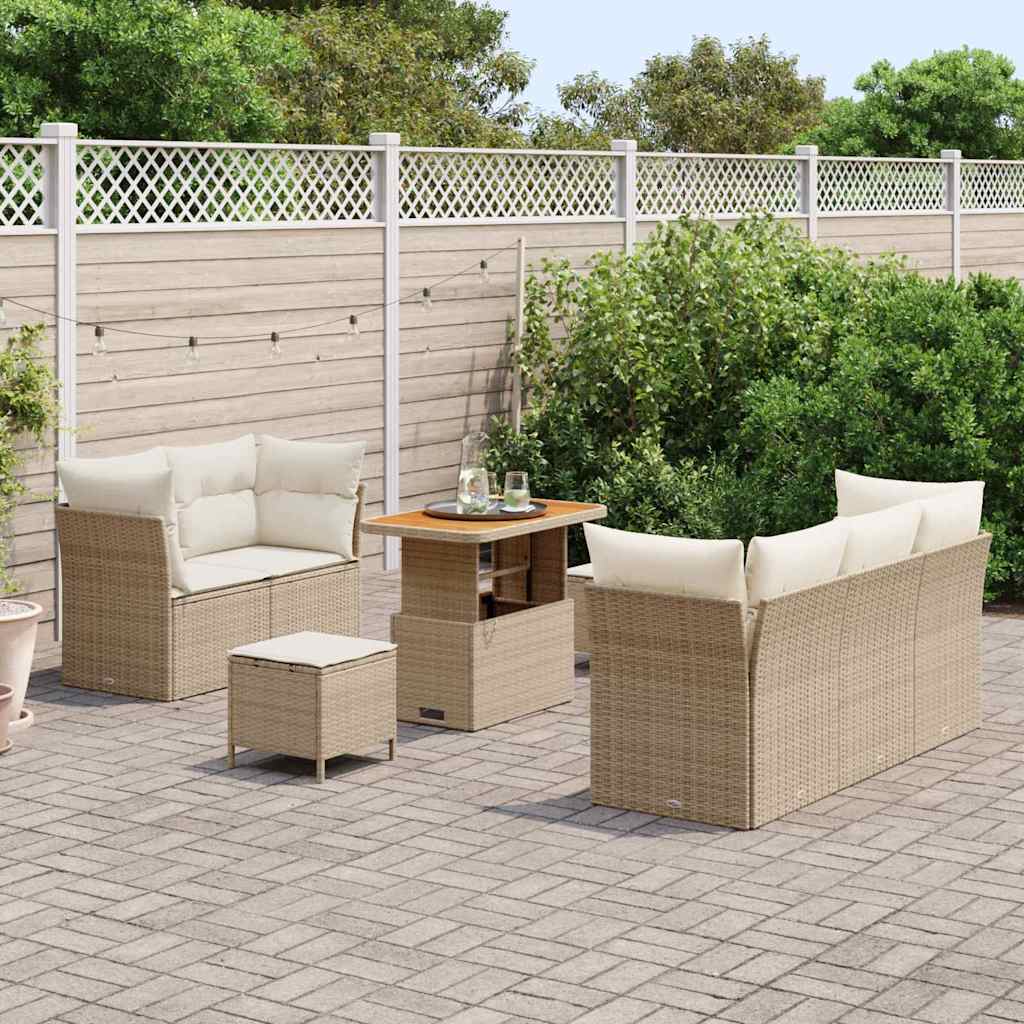 Set Divano da Giardino 8 pcs Beige polyrattan - homemem39