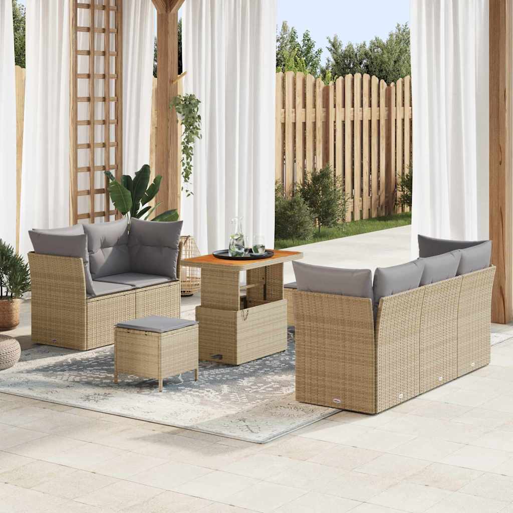 Set Divano da Giardino 8 pcs Beige polyrattan - homemem39