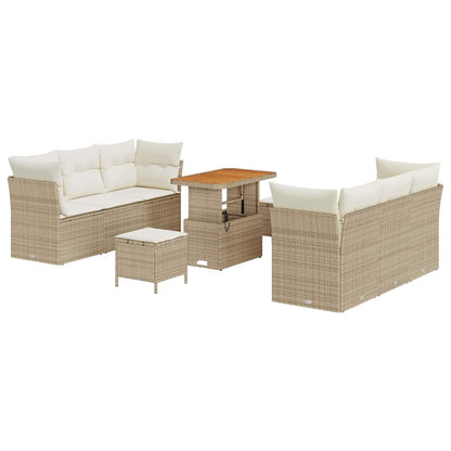 Set Divano da Giardino 9 pcs Beige polyrattan - homemem39
