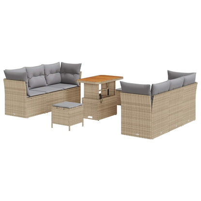 Set Divano da Giardino 9 pcs Beige polyrattan - homemem39