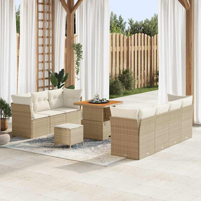 Set Divano da Giardino 10 pcs Beige polyrattan - homemem39