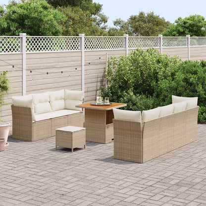 Set Divano da Giardino 10 pcs Beige polyrattan - homemem39