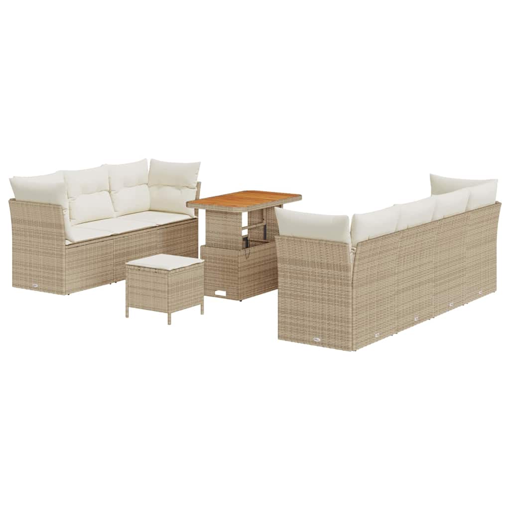 Set Divano da Giardino 10 pcs Beige polyrattan - homemem39