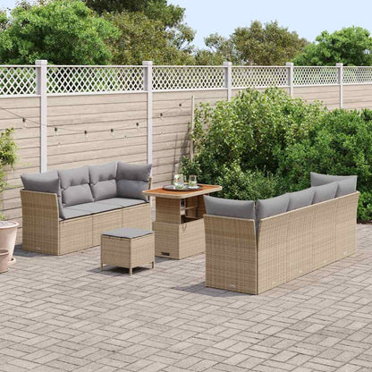 Set Divano da Giardino 10 pcs Beige polyrattan - homemem39