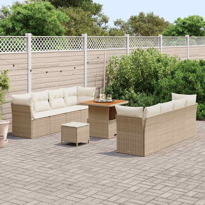 Set Divano da Giardino 11 pcs Beige polyrattan - homemem39