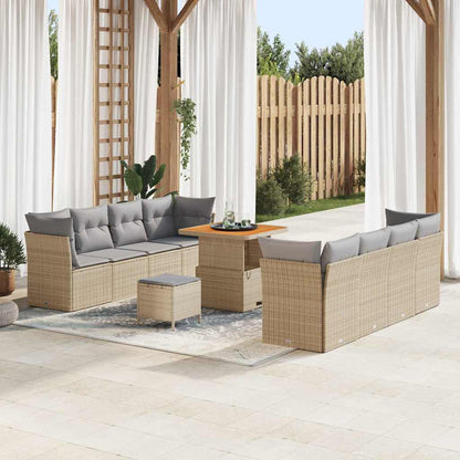 Set Divano da Giardino 11 pcs Beige polyrattan - homemem39