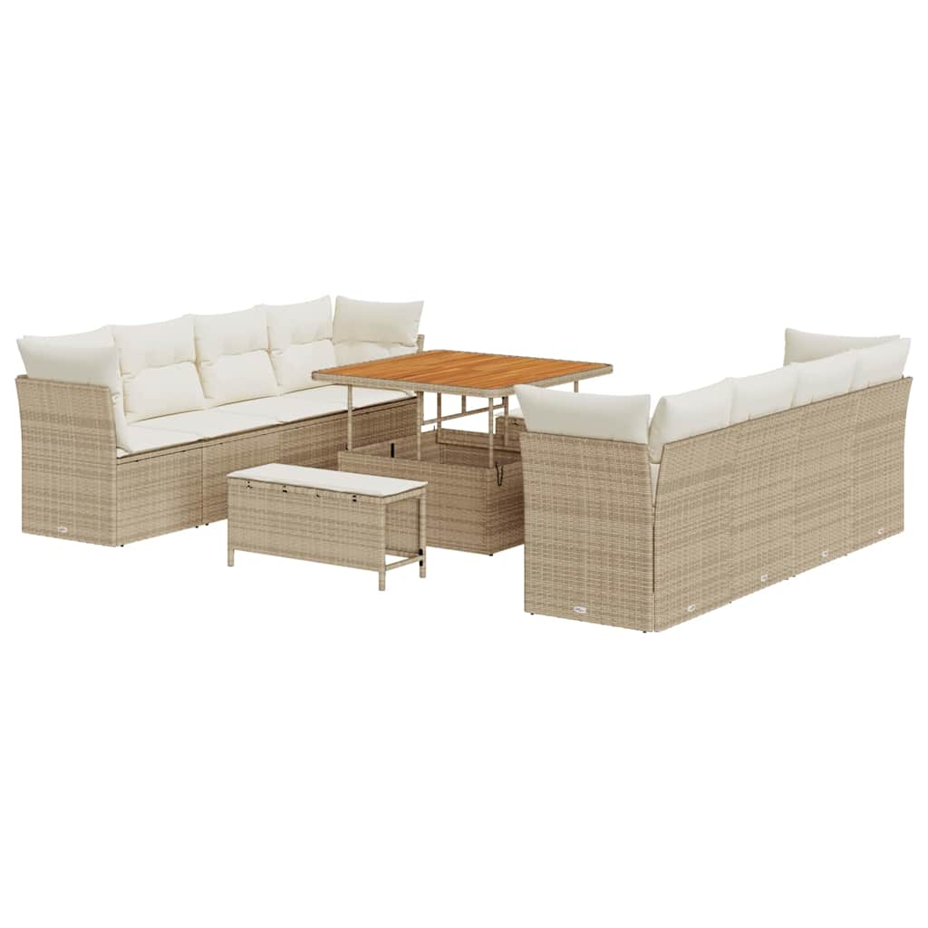 Set Divano da Giardino 11 pcs Beige polyrattan - homemem39