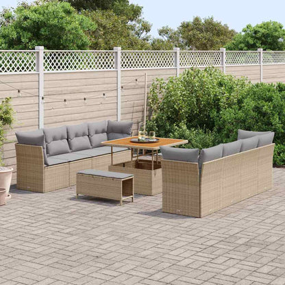 Set Divano da Giardino 11 pcs Beige polyrattan - homemem39