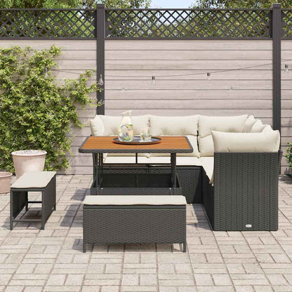 Set Divano da Giardino 8 pcs Nero polyrattan - homemem39