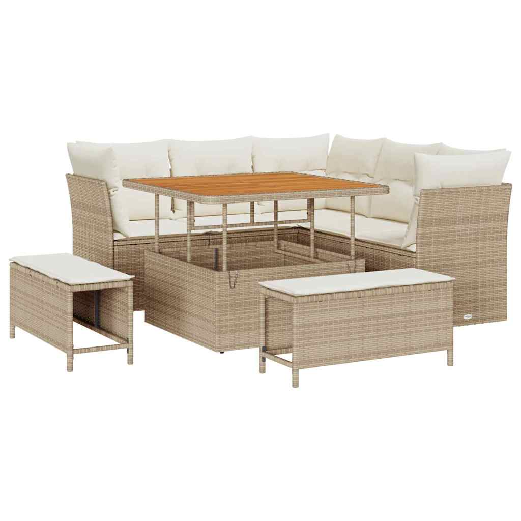 Set Divano da Giardino 8 pcs Beige polyrattan - homemem39