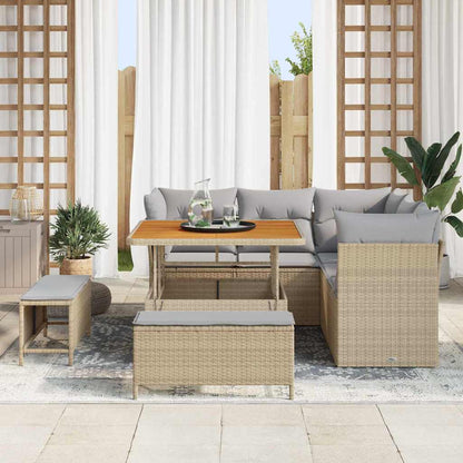 Set Divano da Giardino 8 pcs Beige polyrattan - homemem39