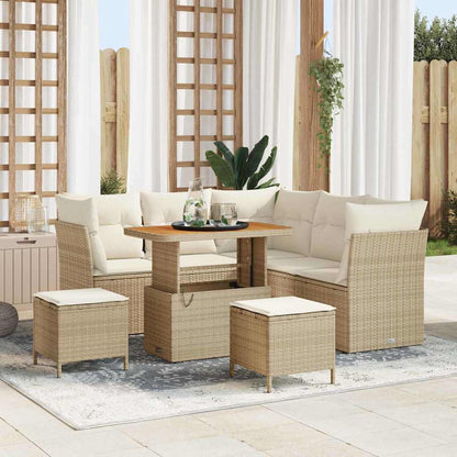 Set Divano da Giardino 8 pcs Beige polyrattan - homemem39