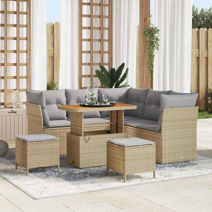 Set Divano da Giardino 8 pcs Beige polyrattan - homemem39
