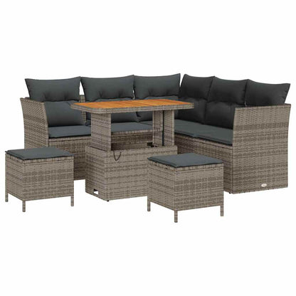 Set Divano da Giardino 8 pcs Grigio polyrattan - homemem39