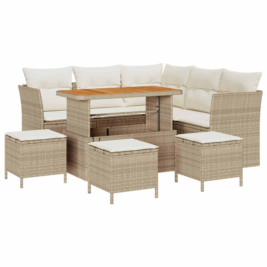 Set Divano da Giardino 9 pcs Beige polyrattan - homemem39