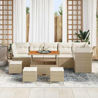 Set Divano da Giardino 10 pcs Beige polyrattan - homemem39