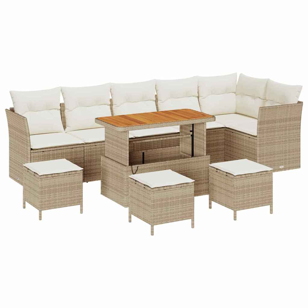 Set Divano da Giardino 10 pcs Beige polyrattan - homemem39