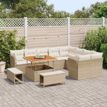 Set Divano da Giardino 12 pcs Beige polyrattan - homemem39