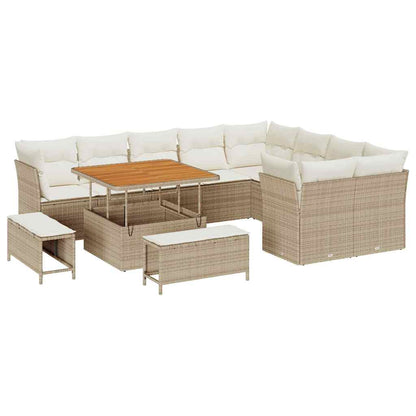 Set Divano da Giardino 12 pcs Beige polyrattan - homemem39