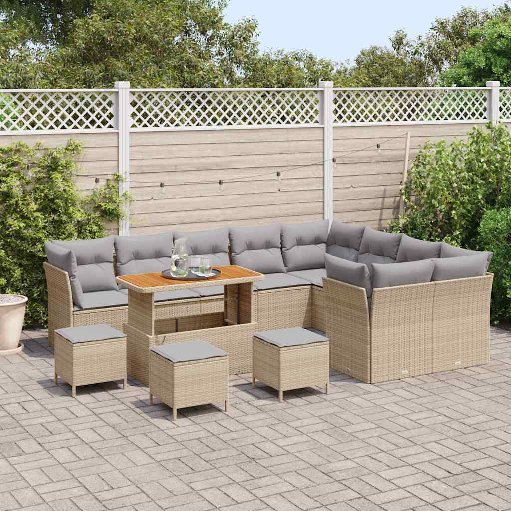 Set Divano da Giardino 13 pcs Beige polyrattan - homemem39