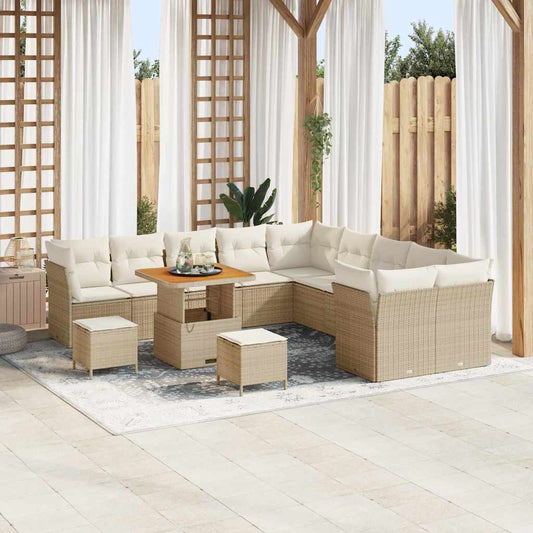 Set Divano da Giardino 13 pcs Beige polyrattan - homemem39