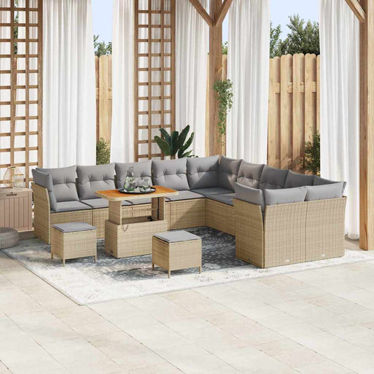 Set Divano da Giardino 13 pcs Beige polyrattan - homemem39