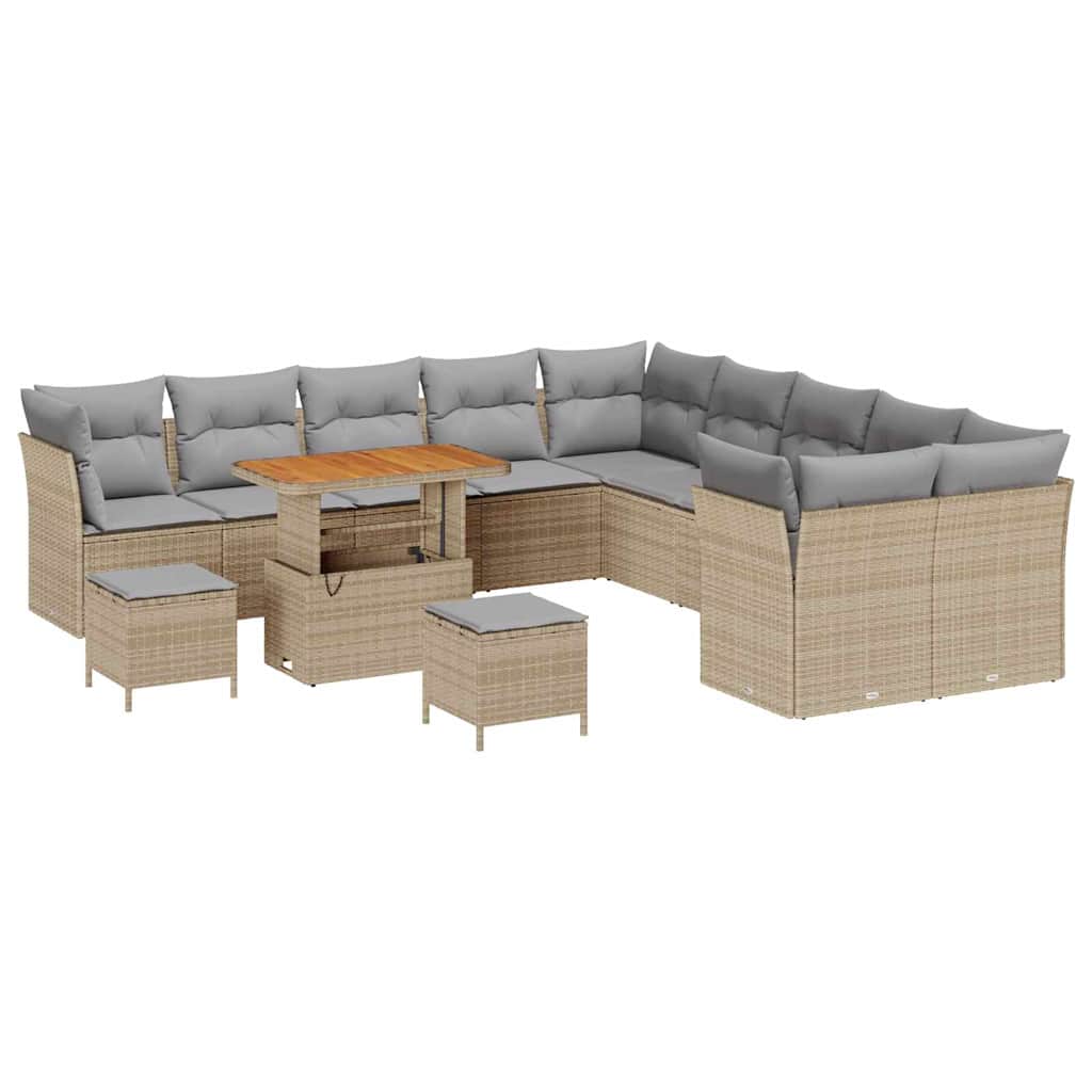 Set Divano da Giardino 13 pcs Beige polyrattan - homemem39
