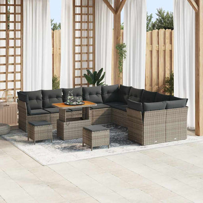 Set Divano da Giardino 13 pcs Grigio polyrattan - homemem39