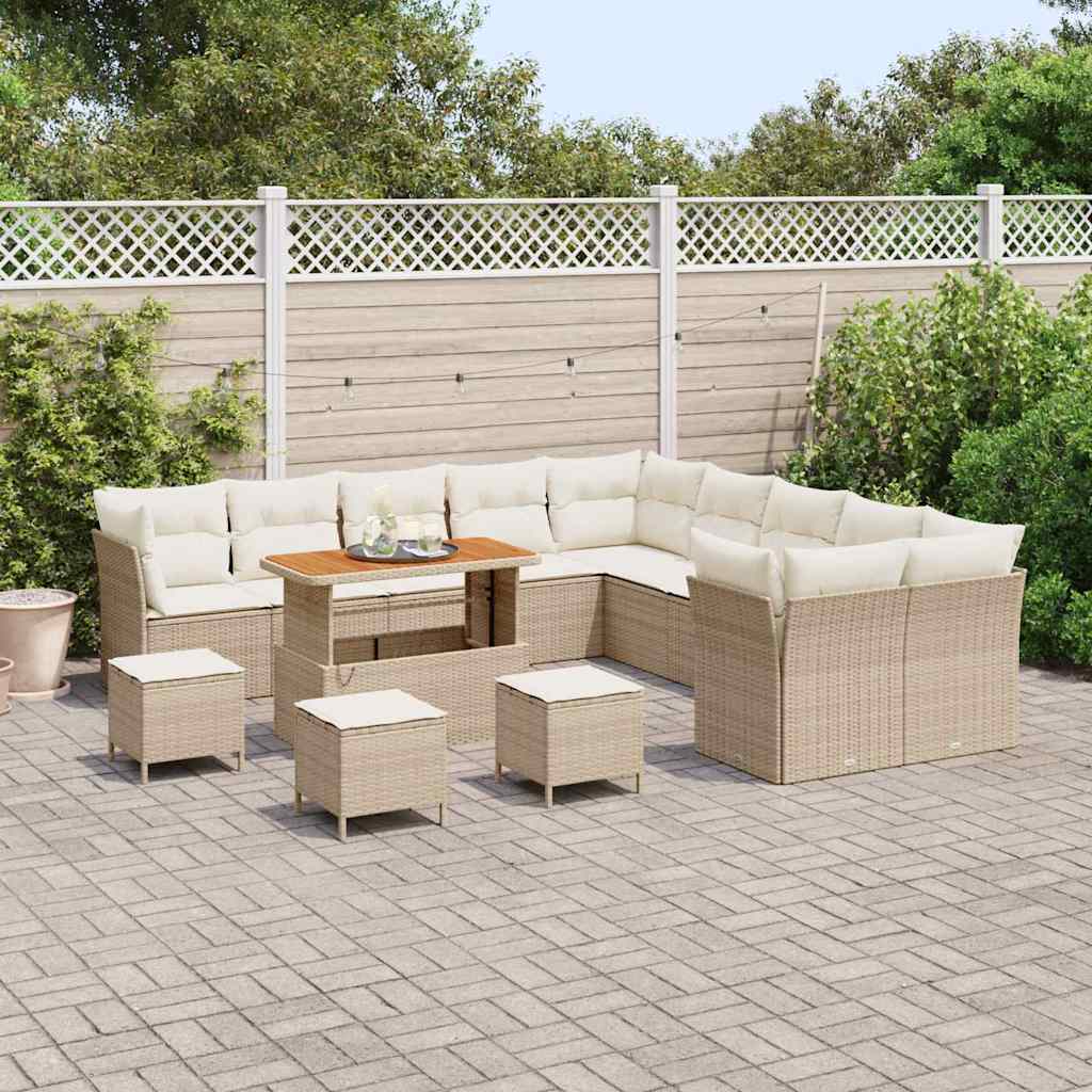 Set Divano da Giardino 14 pcs Beige polyrattan - homemem39