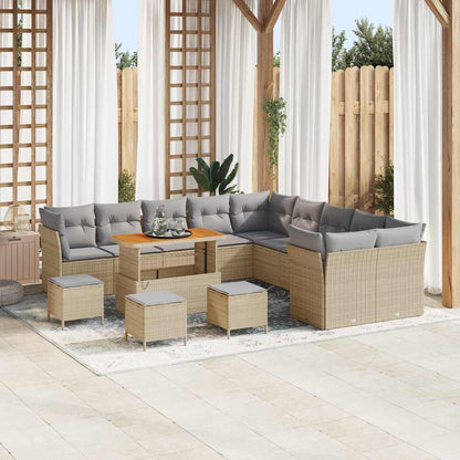 Set Divano da Giardino 14 pcs Beige polyrattan - homemem39