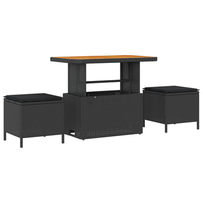 Set Divano da Giardino con cuscino 8 pcs Nero polyrattan | homemem39