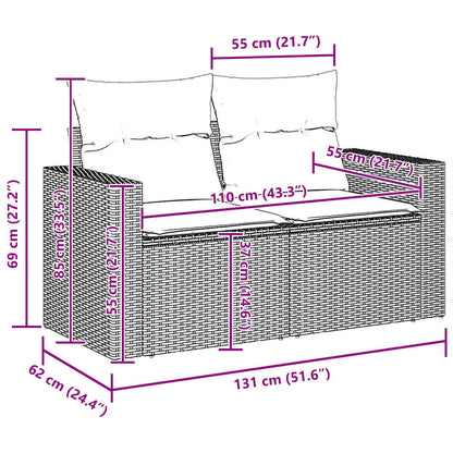 Set Divano da Giardino 8 pcs Nero polyrattan - homemem39